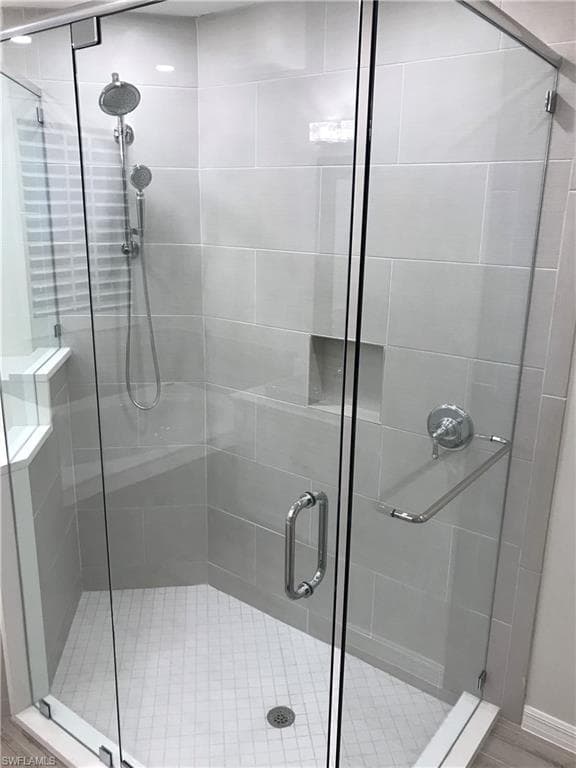 Master Bathroom - custom all glass shower enclosure - Kohler double shower fixture