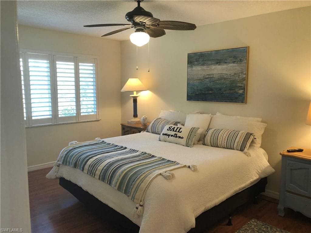 plantation shutters in both bedrooms --master bedroom