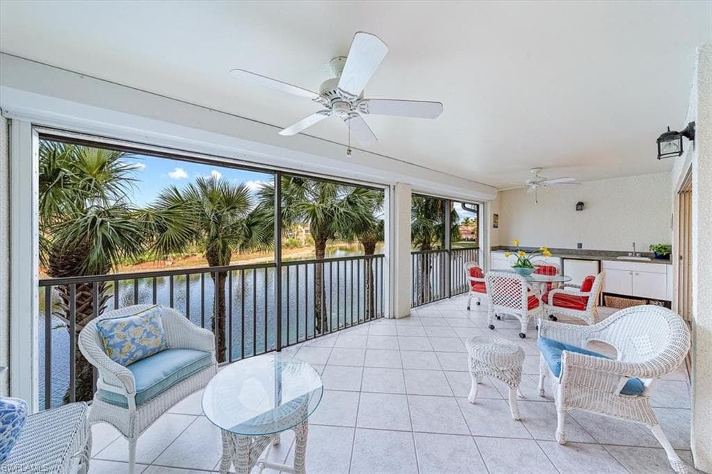 Very large lanai with electric storm shutters