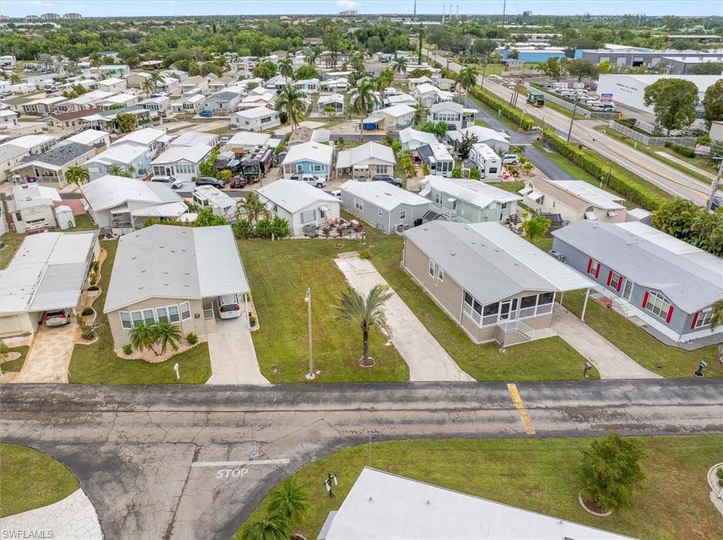 Aerial view of residential area