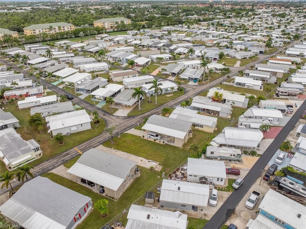 Aerial view of residential area