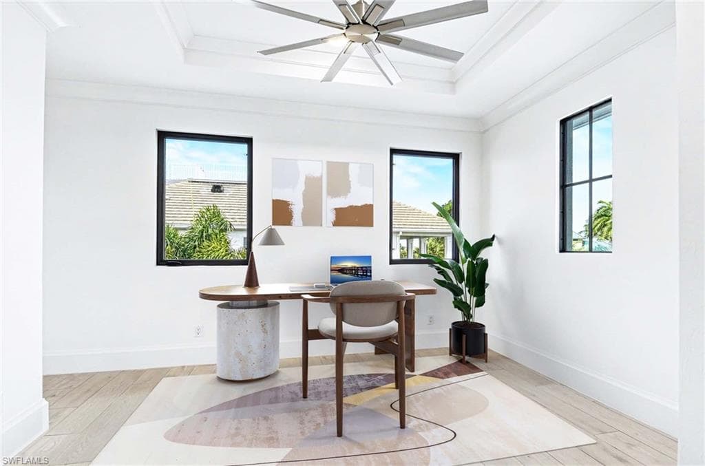Top floor office virtually staged