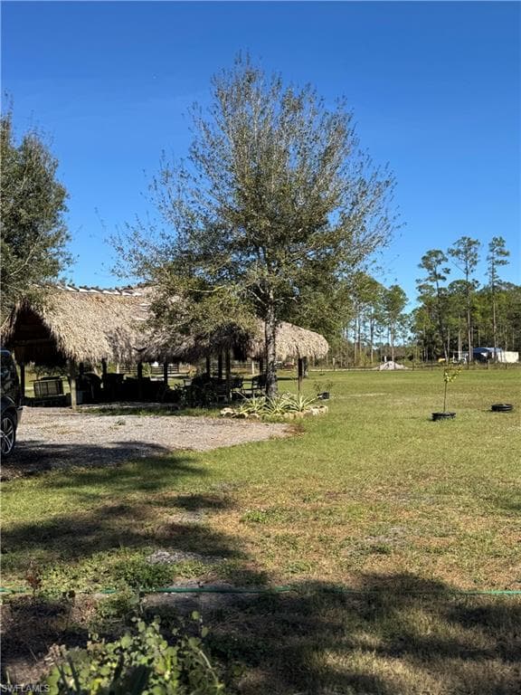 View of yard with a rural view