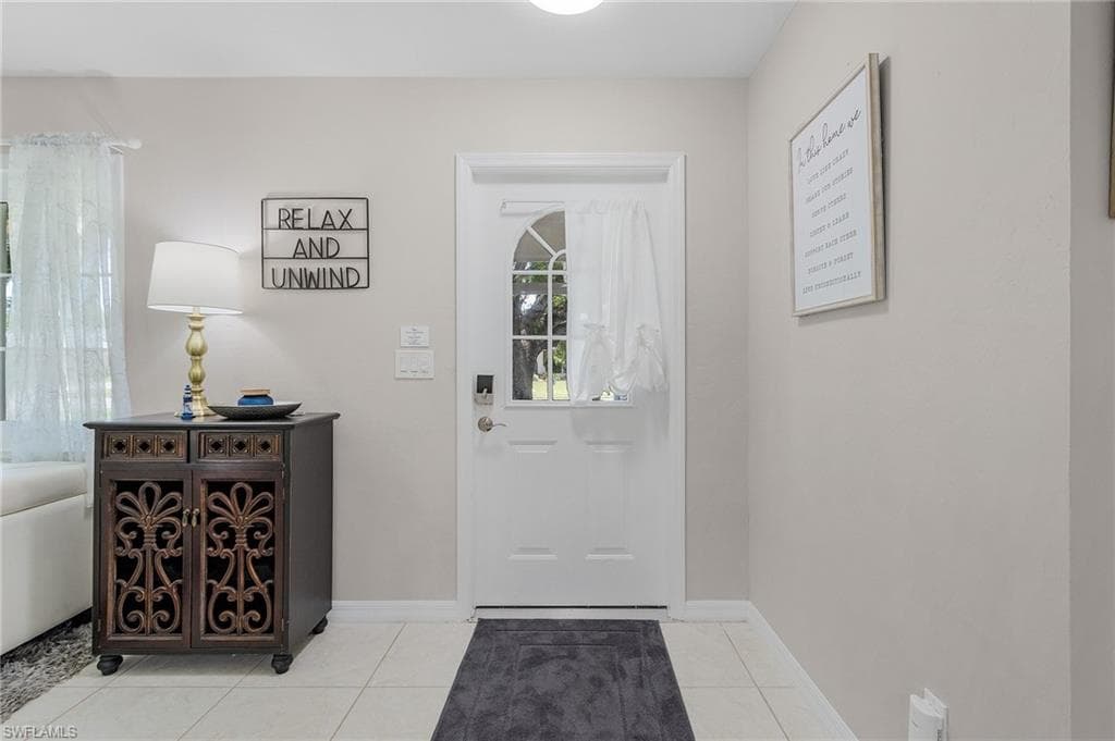 View of tiled foyer entrance