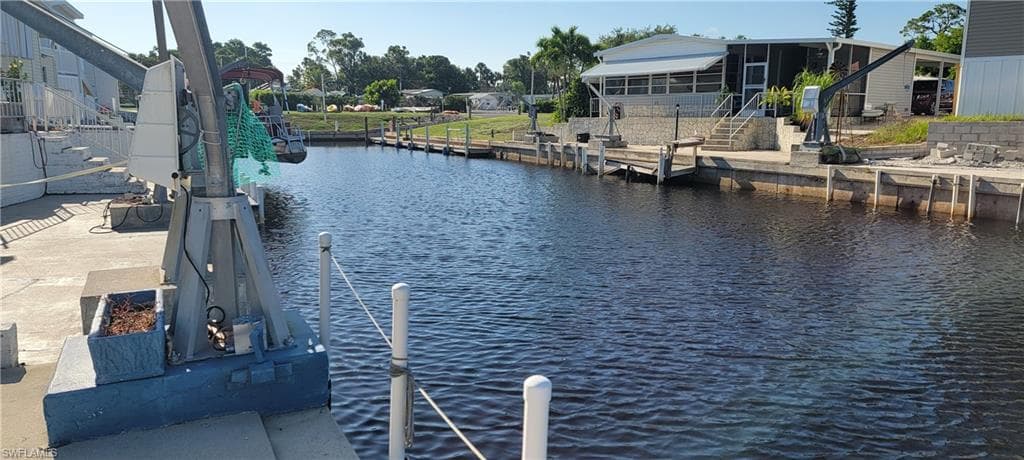 Looking east to the private boat ramp