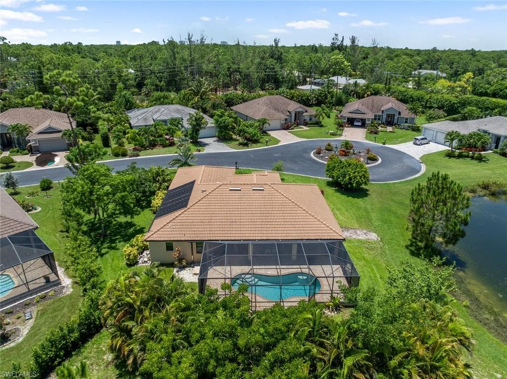 Birds eye view of property