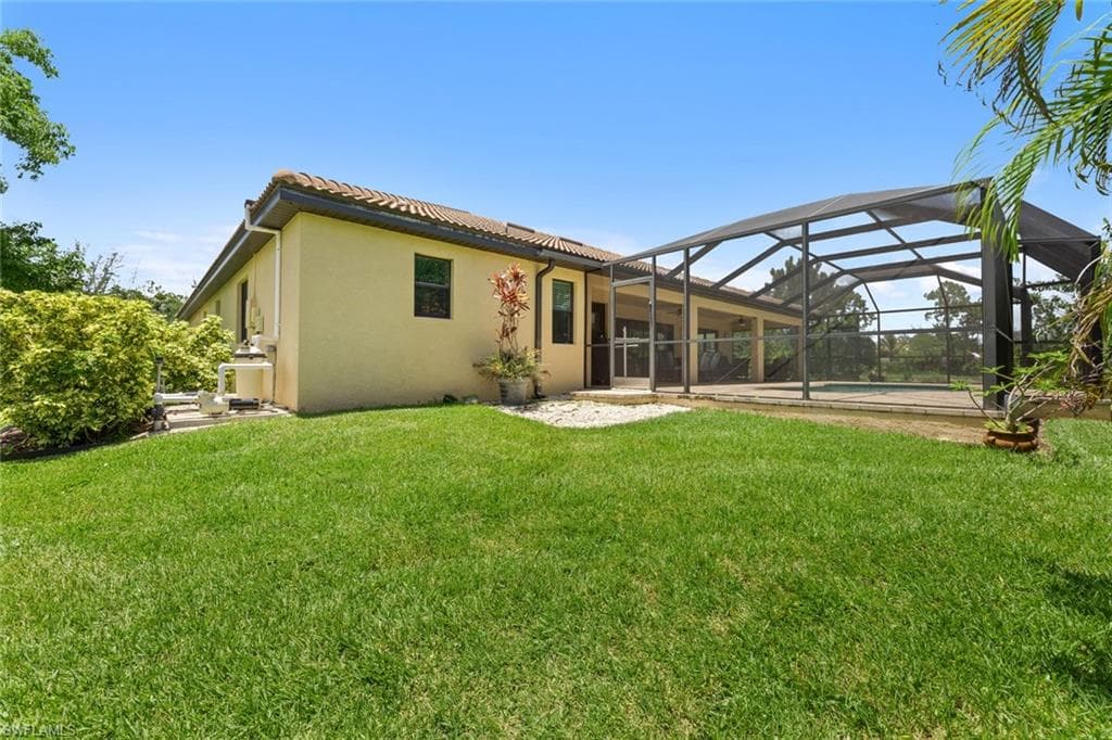 Rear view and back yard