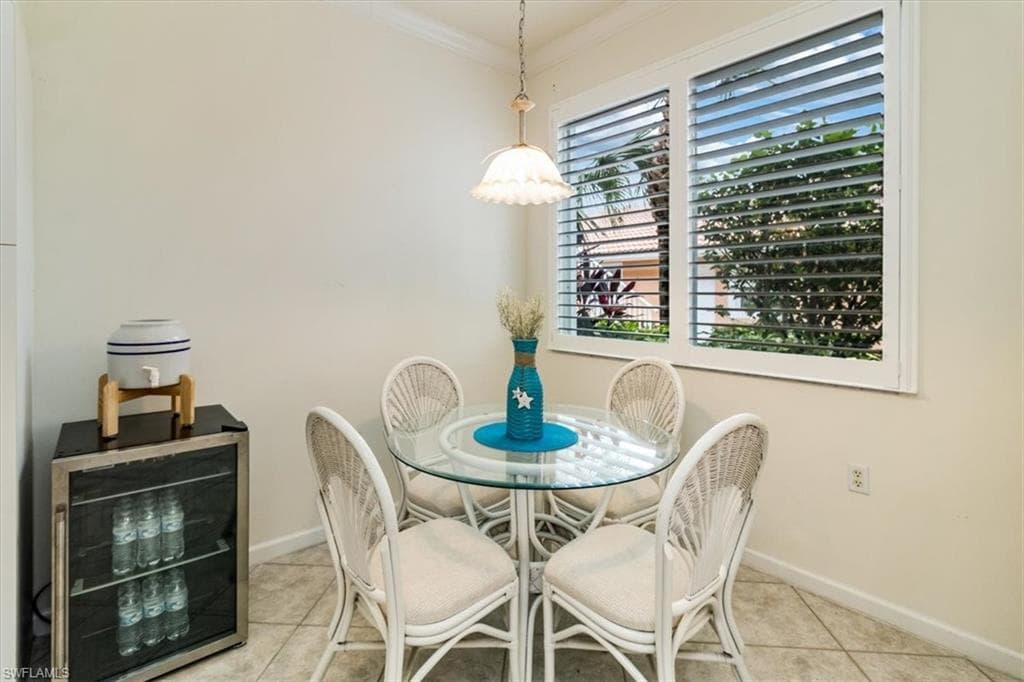 Breakfast nook with plantation shutters