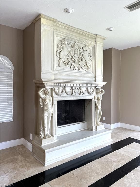 Imported marble fireplace surround
