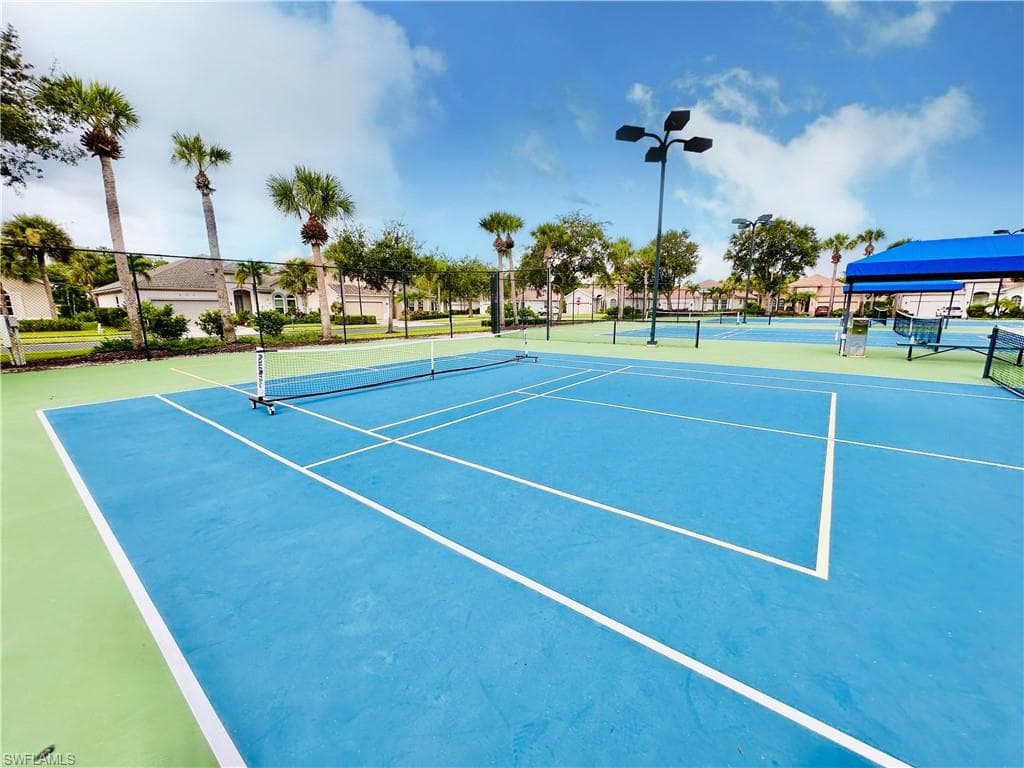 View of pickleball and tennis courts