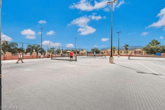 View of tennis court