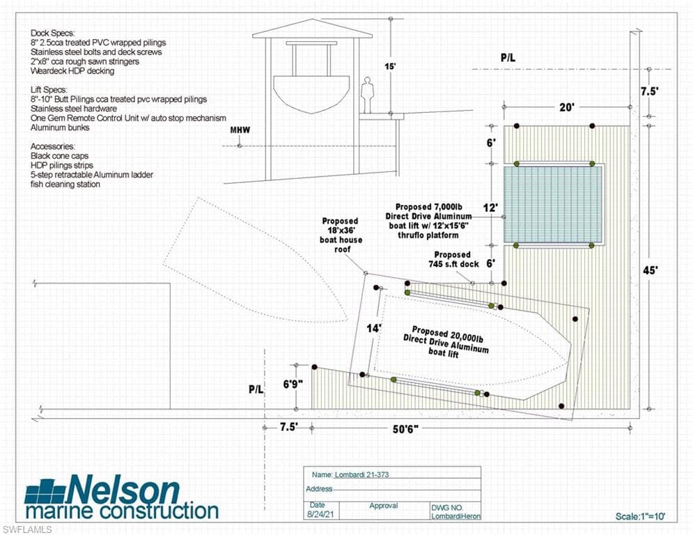 Dock, Boat House, Boat & Jet Ski Lift Plan