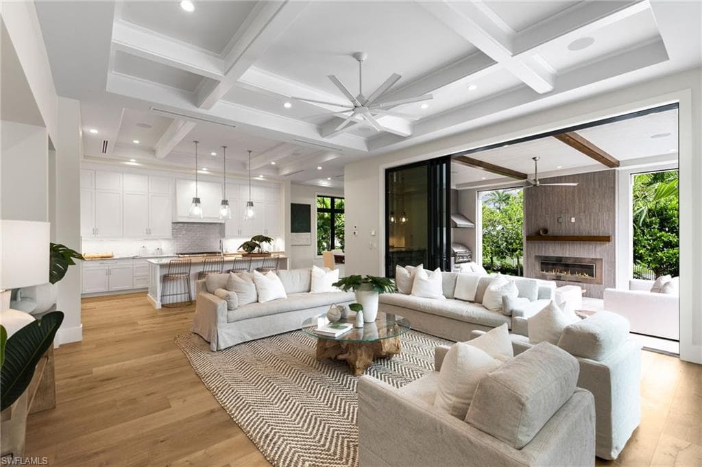 Expansive wide plank Oak Floors flow throughout