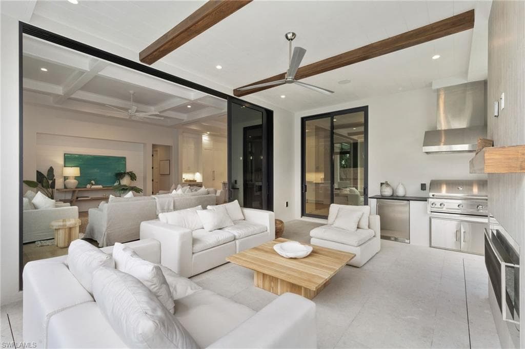 Outdoor Living is positioned to engage with Dining and Living Rooms as One Space