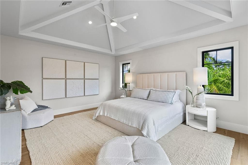 VIP Suite or Second Master features beamed volume ceiling with Balcony