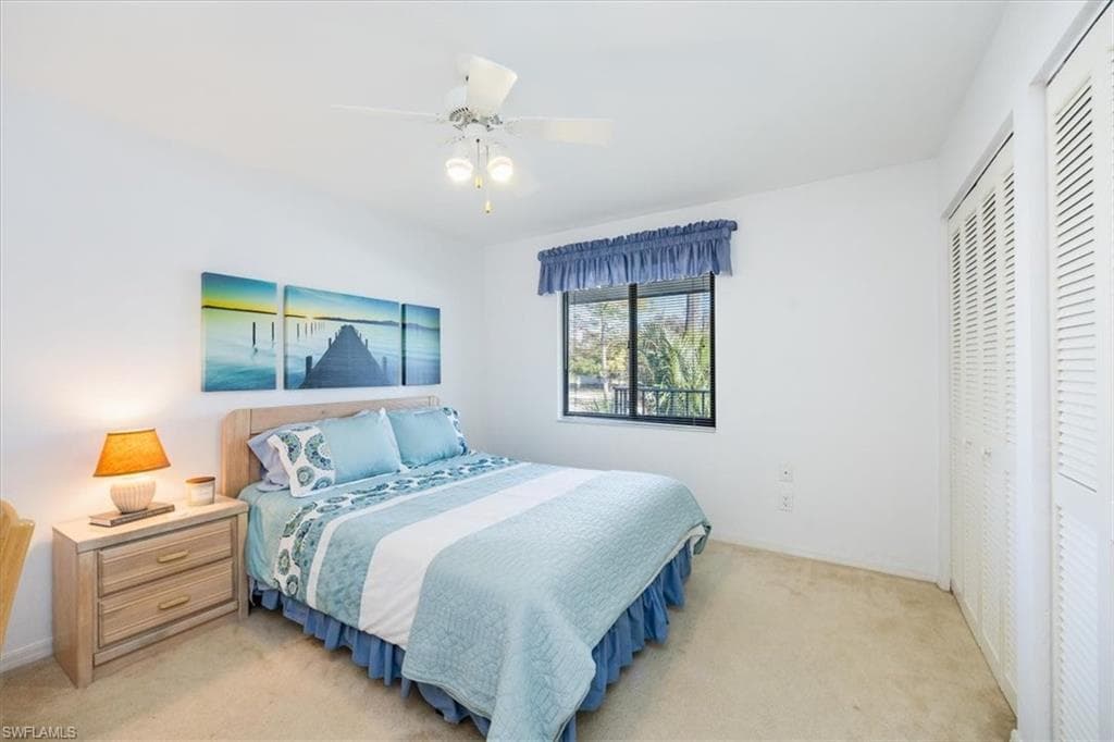 Guest bedroom has a large closet