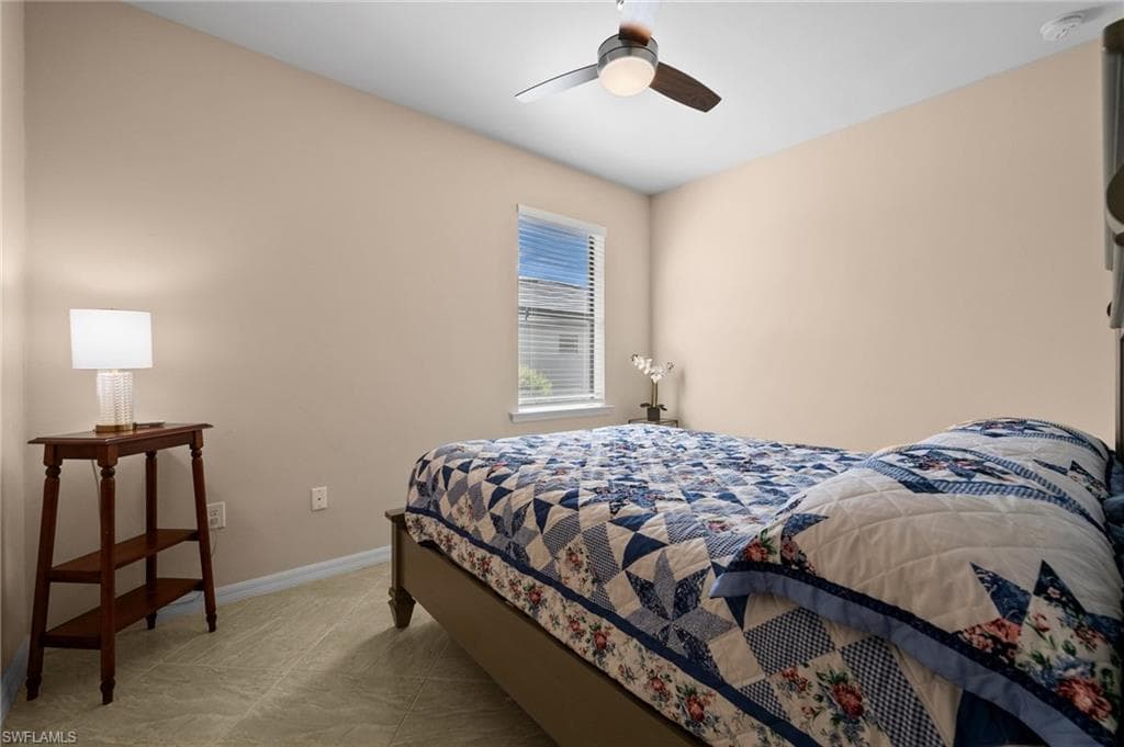 Bedroom featuring ceiling fan