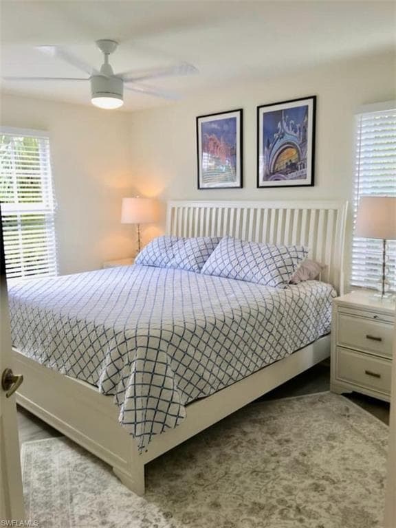 Bedroom with ceiling fan