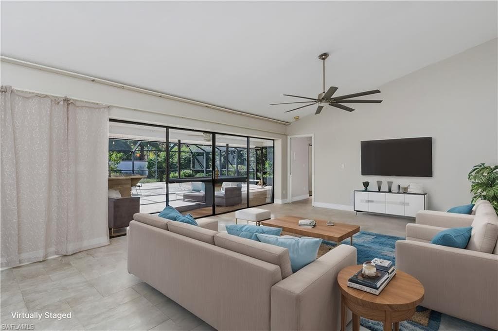 AI staged living room