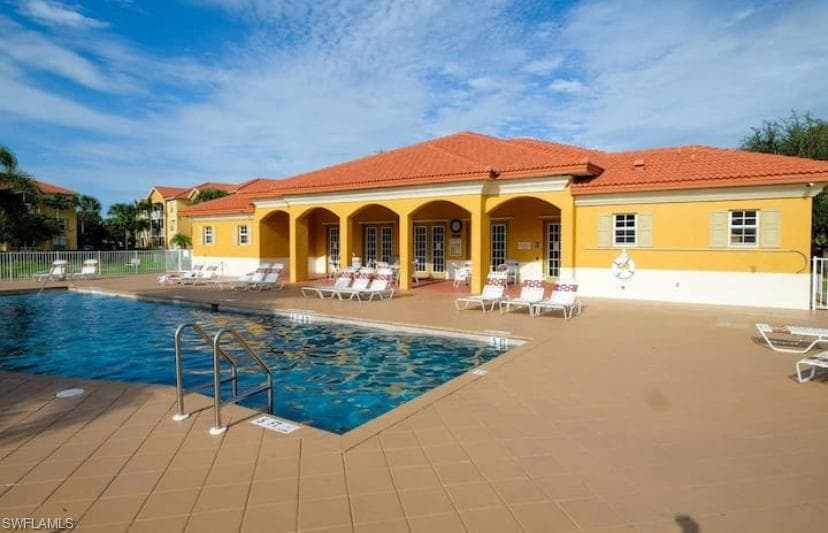 View of pool featuring a patio area