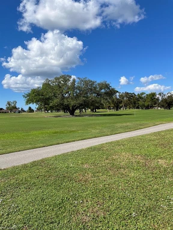 View of property's community featuring a lawn