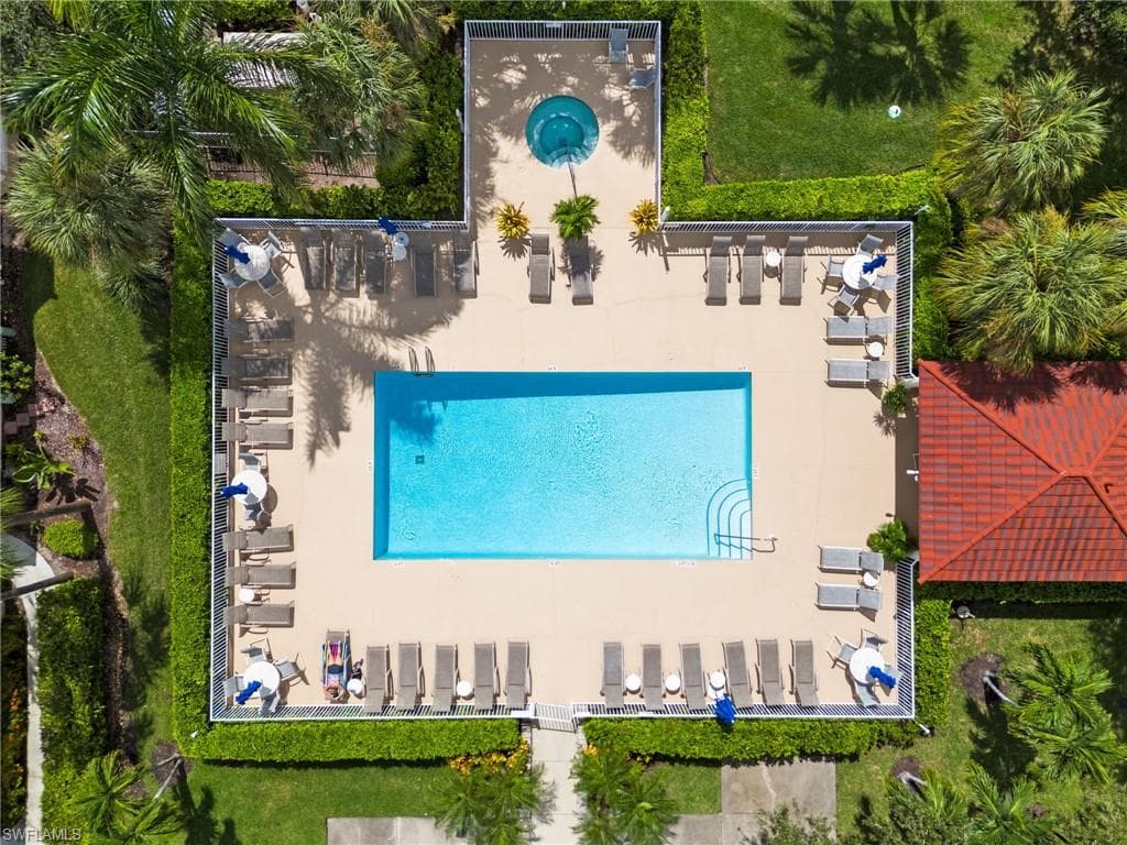 The subdivision's private pool and spa