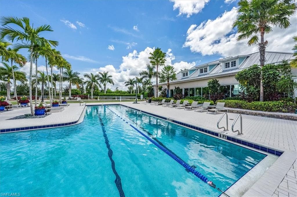 Designated lap area in the pool