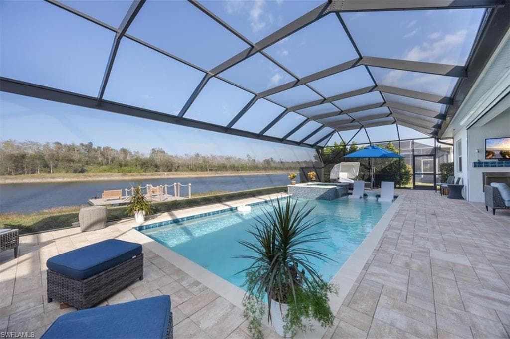 The salt water pool is gas heated