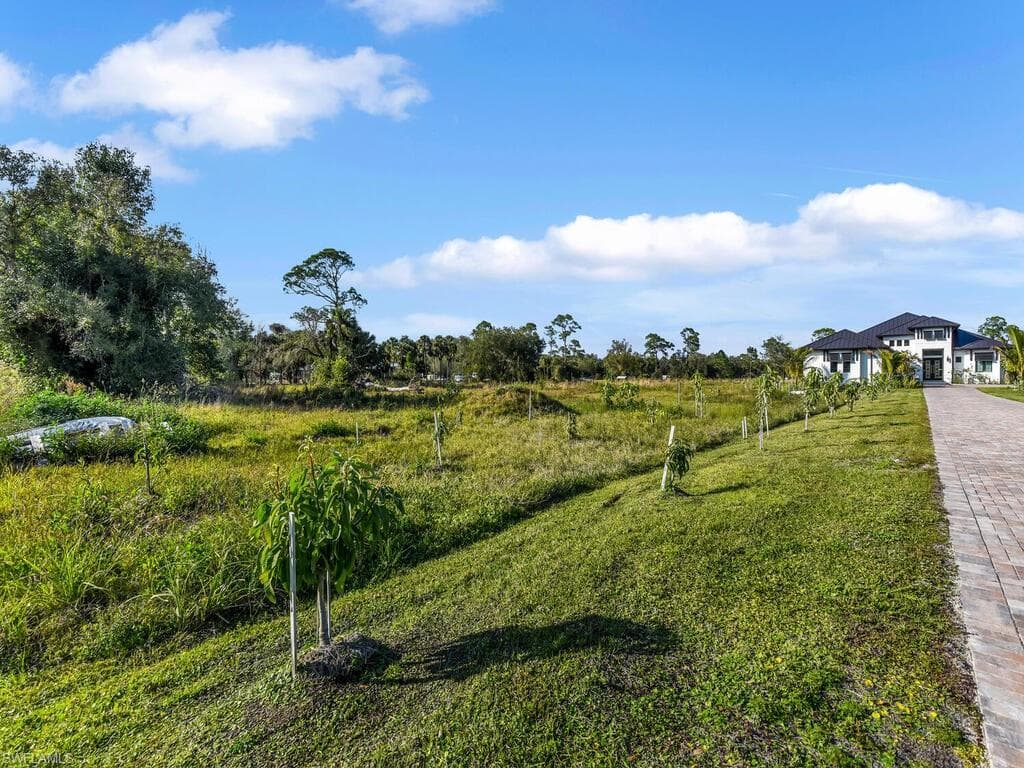 View of yard with a rural view