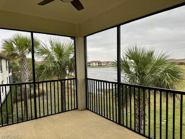 Spectacular corner water view and ceiling fan