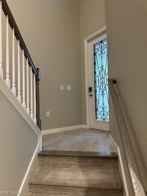 View of foyer entrance from the garage door