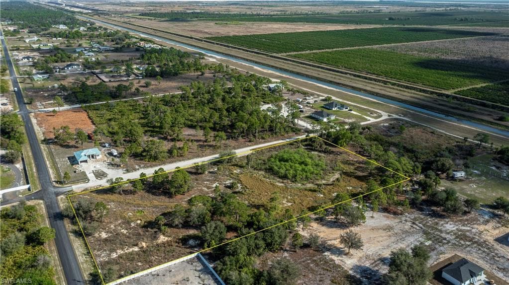 Aerial view with a rural view
