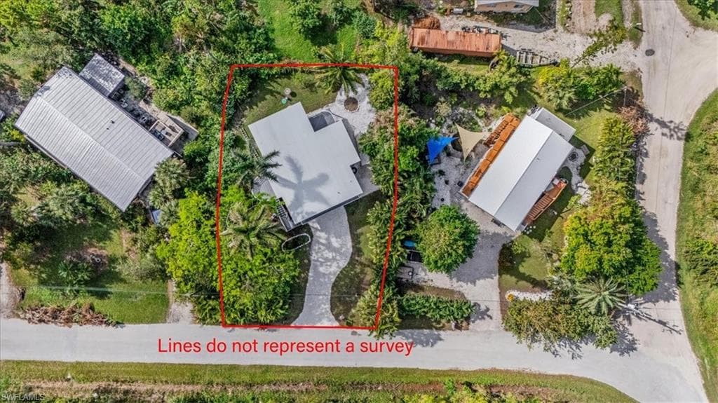 Birds eye view of property