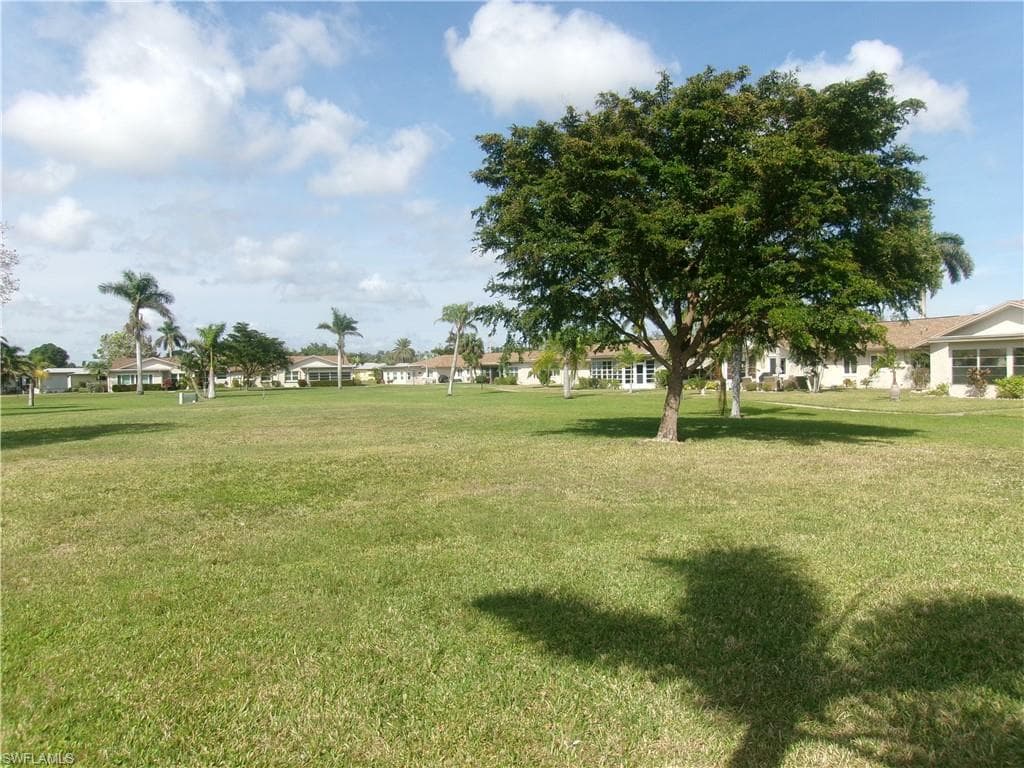 Surrounding community featuring a residential view and a lawn