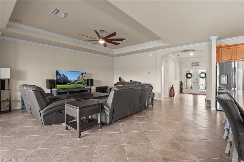 Open concept Great Room, trey ceiling