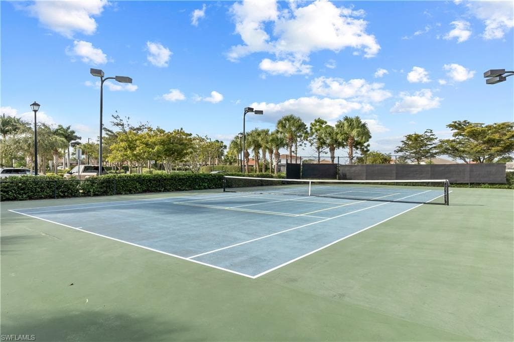 View of tennis court