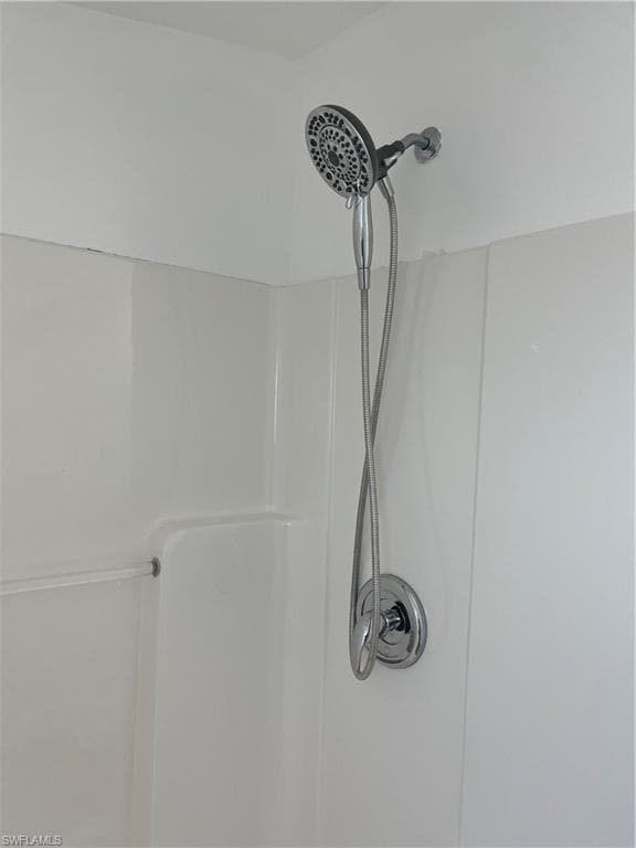 Bathroom view of a shower