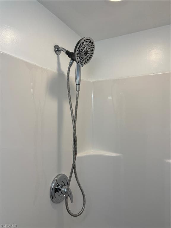 Bathroom view of a shower