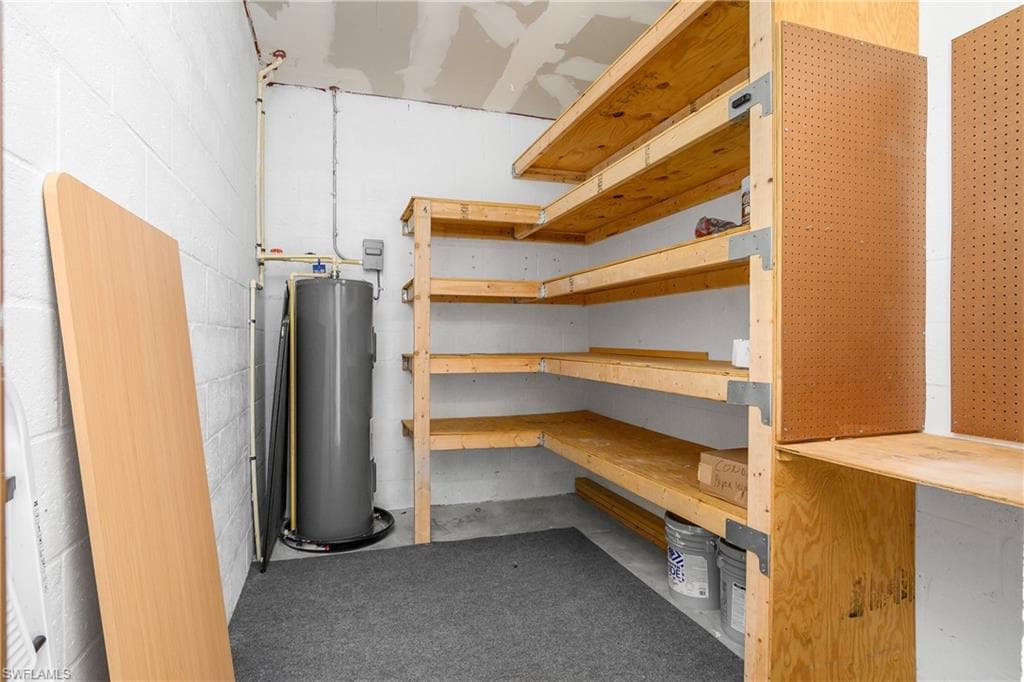 Largest storage room with added shelving