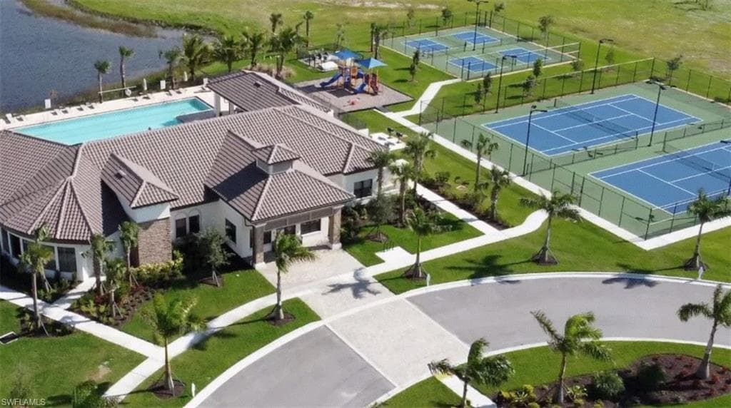 Aerial view of community center