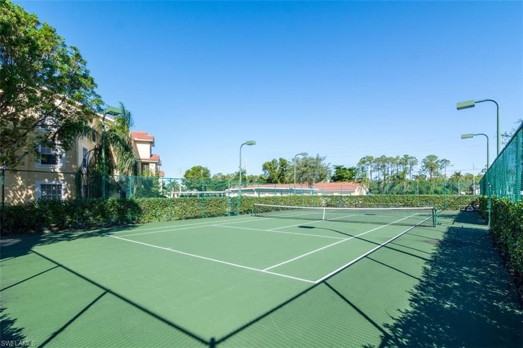 View of tennis court