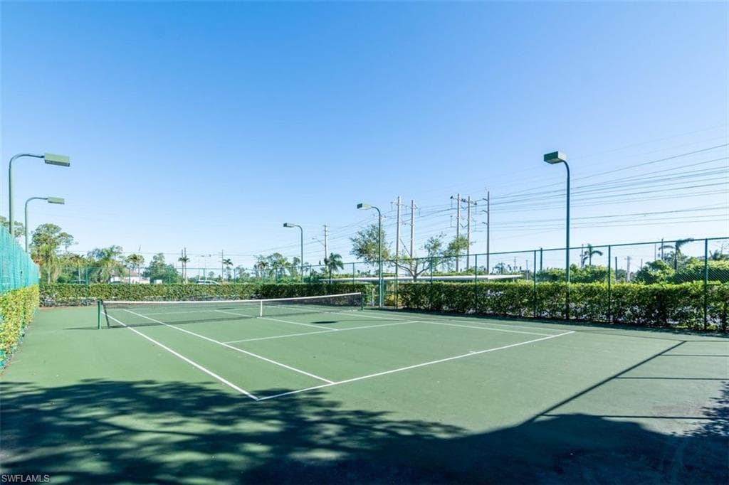View of tennis court