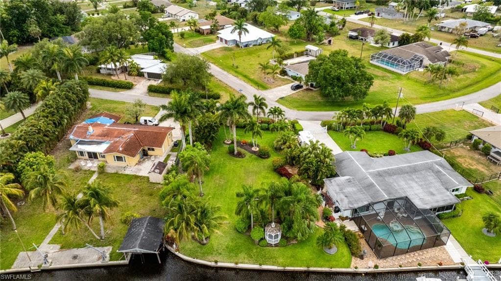 Aerial view of residential area