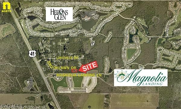 Aerial view of property's location