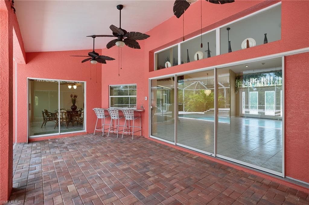 View of patio / terrace with a ceiling fan