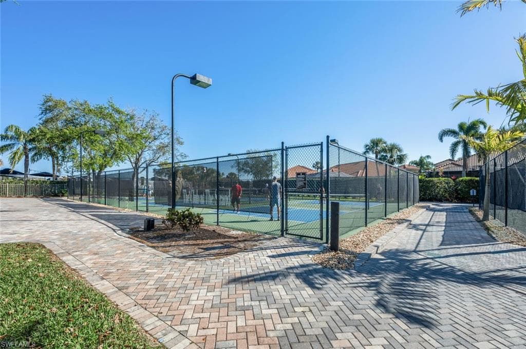 View of tennis court