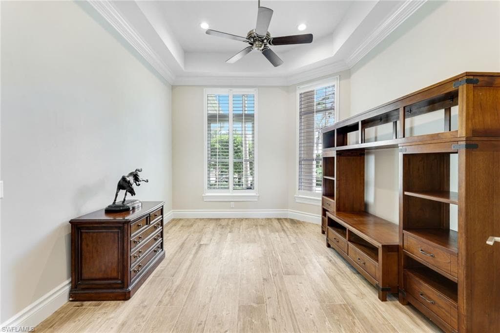 Downstairs Den with french doors.