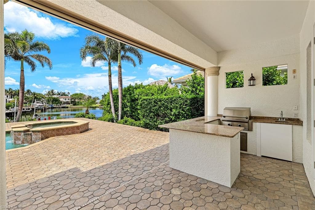 View of patio Summer Kitchen.