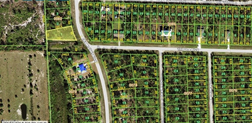 Aerial overview of property's location featuring property parcel outlined