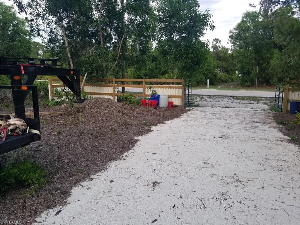 View of base driveway